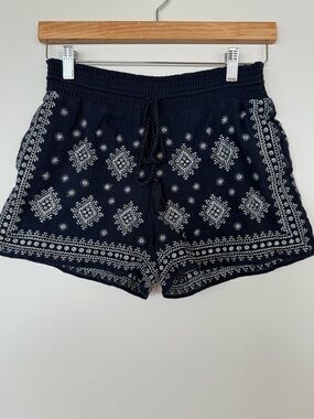 J. Crew Navy Embroidered Shorts Summer Beach Resort Festival
